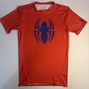 Under Armour Marvel Spider-Man Compression Shirt HeatGear Red Blue Men's Large